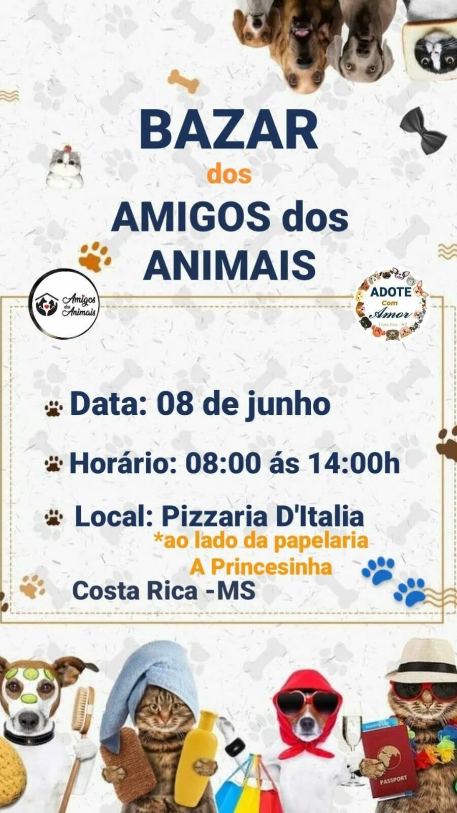 Imagem animais resgatados bazar